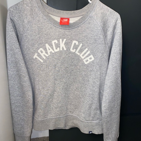 New Balance Tops - Grey NB track club cropped crew neck